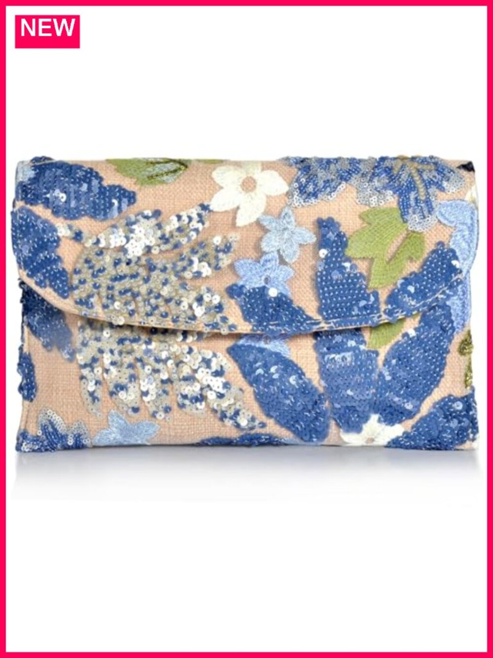 Hand-Embroidered Sequin Clutch Purse for Women Wedding Evening Bag